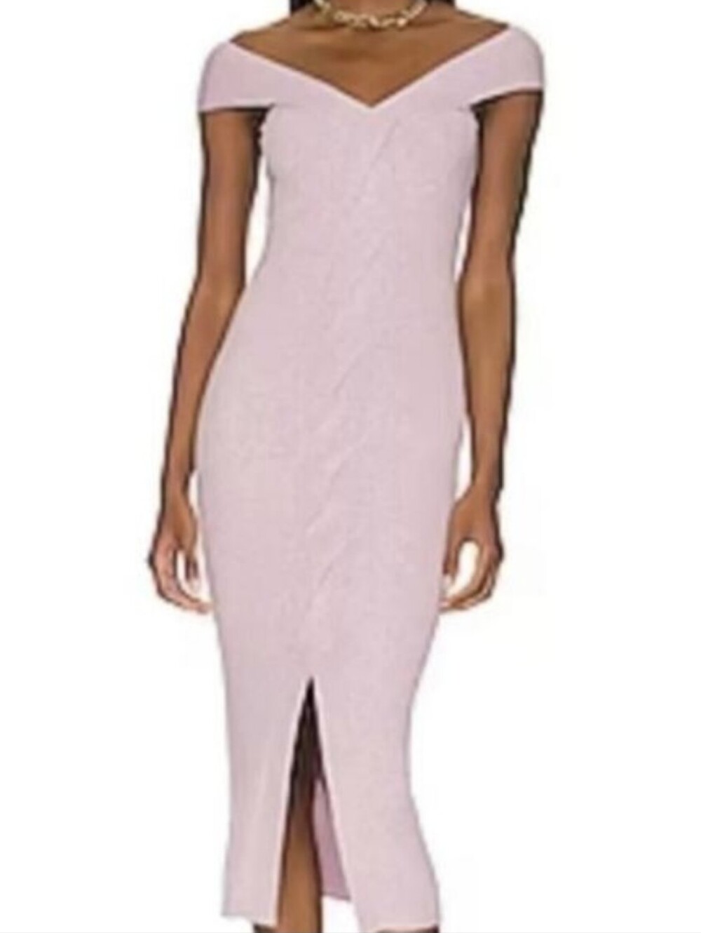 Revolve One Grey Day Isla Knit Midi Length Dress In Lilac